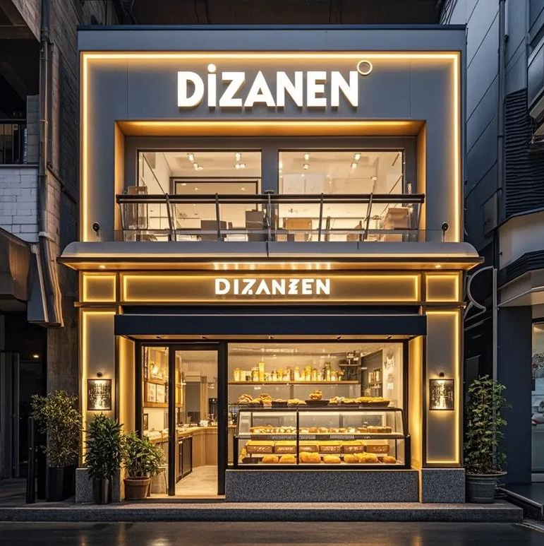 烘焙店門(mén)頭裝修效果圖